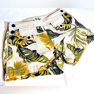 **SOLD**Free People We The Free Palm Spring Leaf Print Denim Shorts